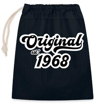 1968 Anniversaire - Sac cadeau en coton avec cordon (25 x 30 cm) - bleu marine - Devant