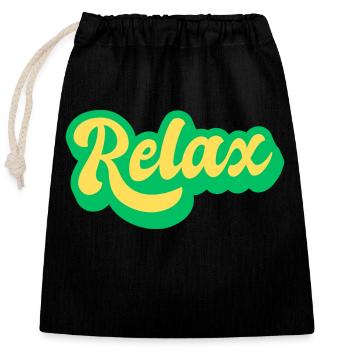 relax - Verschließbarer Geschenkbeutel aus Baumwolle (25x30cm) - Schwarz - Vorne