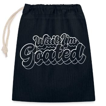 Attendez que je sois Goated Gamer Life Drôle de mème Internet - Sac cadeau en coton avec cordon (25 x 30 cm) - bleu marine - Devant