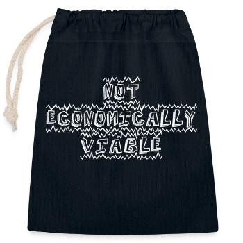 not economically viable - Verschließbarer Geschenkbeutel aus Baumwolle (25x30cm) - Navy - Vorne