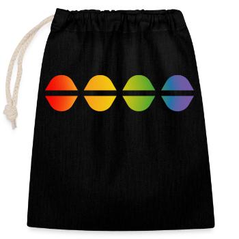 Regenbogen dsign - Verschließbarer Geschenkbeutel aus Baumwolle (25x30cm) - Schwarz - Vorne