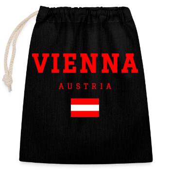 Vienna, Austria - Closable cotton gift bag (25x30cm) - black - Front