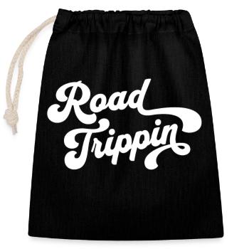 Road Trippin - Closable cotton gift bag (25x30cm) - black - Front
