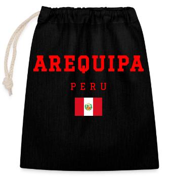 Arequipa, Peru - Closable cotton gift bag (25x30cm) - black - Front