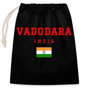 Vadodara Indien - Verschließbarer Geschenkbeutel aus Baumwolle (25x30cm) - Schwarz - Vorne