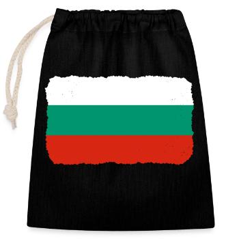 Bulgaria Flag Bulgarian Flag Golden Sands - Closable cotton gift bag (25x30cm) - black - Front