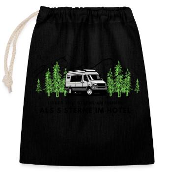 Camper - Verschließbarer Geschenkbeutel aus Baumwolle (25x30cm) - Schwarz - Vorne