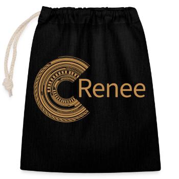 Pour Renée - Sac cadeau en coton avec cordon (25 x 30 cm) - noir - Devant