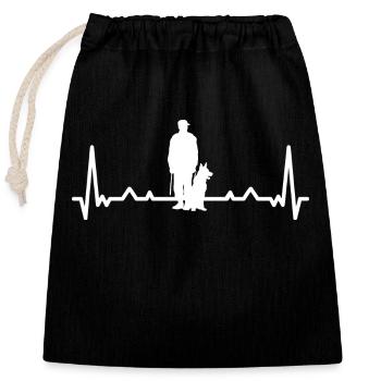 Dog Trainer Heartbeat Dog Training Training Dogs - Closable cotton gift bag (25x30cm) - black - Front