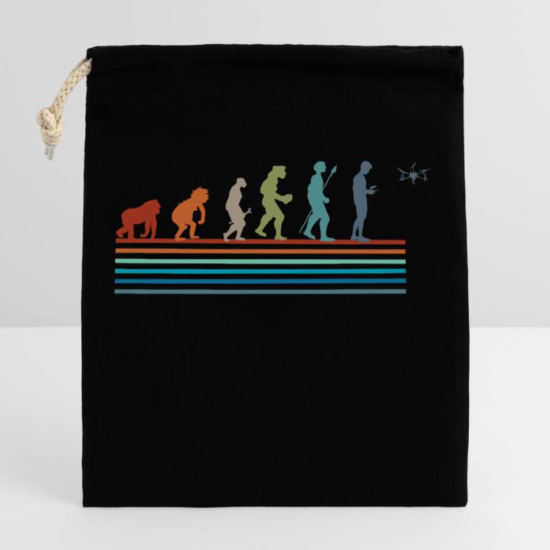 Vintage Retro Evolution Drone Closable cotton gift bag (25x30cm)