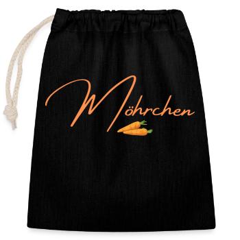 Karöttchen Rübchen Karotte Mohrrübe Karöttchen - Verschließbarer Geschenkbeutel aus Baumwolle (25x30cm) - Schwarz - Vorne