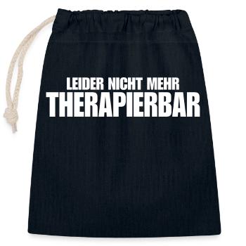 Nicht mehr Therapierbar - Verschließbarer Geschenkbeutel aus Baumwolle (25x30cm) - Navy - Vorne