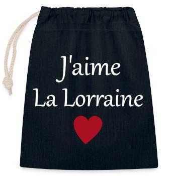 J'aime La Lorraine - Sac cadeau en coton avec cordon (25 x 30 cm) - bleu marine - Devant