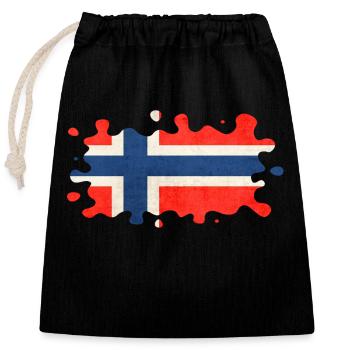 Norvège Norvège Drapeau Scandinavie Norden Tor Viking - Sac cadeau en coton avec cordon (25 x 30 cm) - noir - Devant