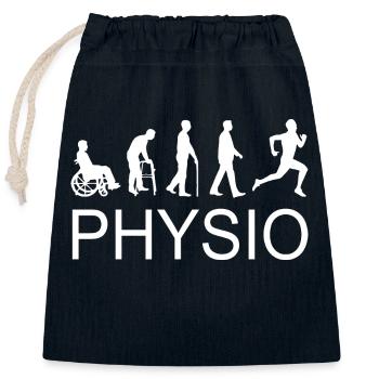 Physio Silhouette weiß - Verschließbarer Geschenkbeutel aus Baumwolle (25x30cm) - Navy - Vorne