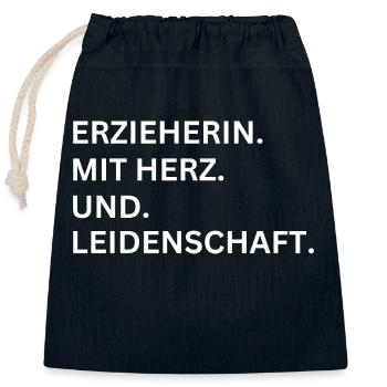 Beruf Erzieherin - Verschließbarer Geschenkbeutel aus Baumwolle (25x30cm) - Navy - Vorne