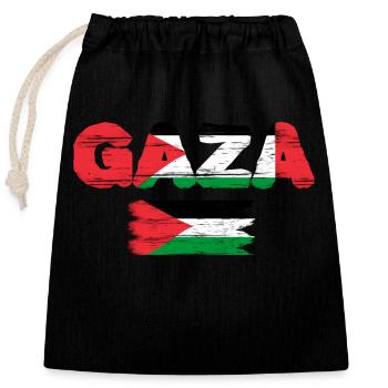 Millésime de Gaza - Sac cadeau en coton avec cordon (25 x 30 cm) - noir - Devant