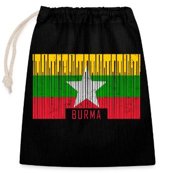 Myanmar Burmesische Sprache Birma Asien - Verschließbarer Geschenkbeutel aus Baumwolle (25x30cm) - Schwarz - Vorne
