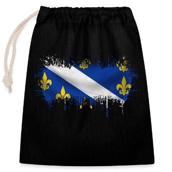 Bosnia in herzegovina europe sarajavo flag mostar - Closable cotton gift bag (25x30cm) - black - Front