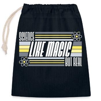 La science comme de la magie, mais un vrai professeur scientifique - Sac cadeau en coton avec cordon (25 x 30 cm) - bleu marine - Devant