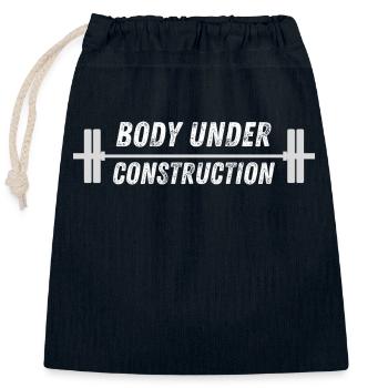 Body Under Construction - Closable cotton gift bag (25x30cm) - navy - Front