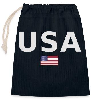 TEAM USA amerikanische Flagge Fahne unter Schrift - Verschließbarer Geschenkbeutel aus Baumwolle (25x30cm) - Navy - Vorne