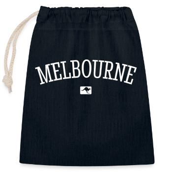 Melbourne Australia Down Under Kangaroo Koala - Closable cotton gift bag (25x30cm) - navy - Front