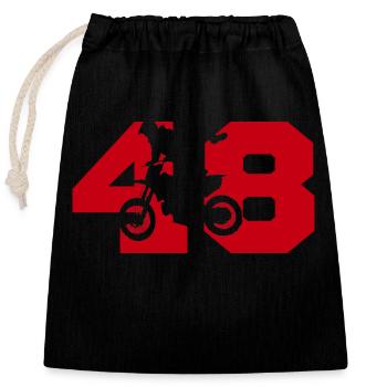 Moto 48 Biker - Verschließbarer Geschenkbeutel aus Baumwolle (25x30cm) - Schwarz - Vorne