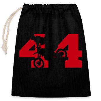 Moto 44 motard - Sac cadeau en coton avec cordon (25 x 30 cm) - noir - Devant
