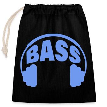 BASS - Closable cotton gift bag (25x30cm) - black - Front
