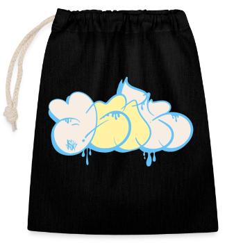 Untitled Project 2 - Closable cotton gift bag (25x30cm) - black - Front