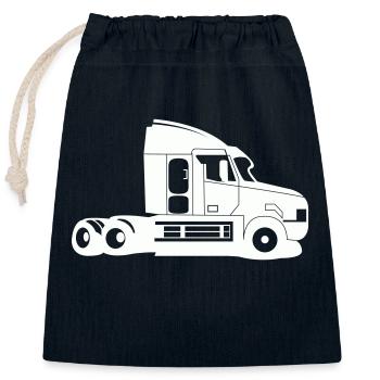 truck - Verschließbarer Geschenkbeutel aus Baumwolle (25x30cm) - Navy - Vorne