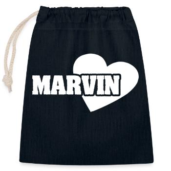 Marvin - Verschließbarer Geschenkbeutel aus Baumwolle (25x30cm) - Navy - Vorne
