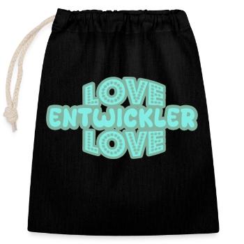 Developers as a saying - Closable cotton gift bag (25x30cm) - black - Front