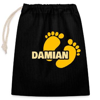 Gift for Damian - Closable cotton gift bag (25x30cm) - black - Front