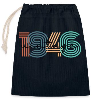 1946 Vintage Retro - Closable cotton gift bag (25x30cm) - navy - Front