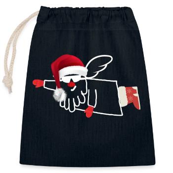 Rock Claus - Verschließbarer Geschenkbeutel aus Baumwolle (25x30cm) - Navy - Vorne
