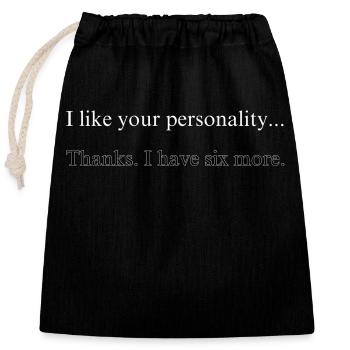 T-shirt - Closable cotton gift bag (25x30cm) - black - Front
