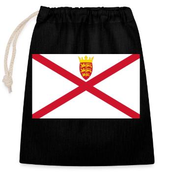 Jersey - Sac cadeau en coton avec cordon (25 x 30 cm) - noir - Devant