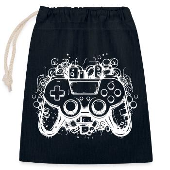 Game Controllers - Closable cotton gift bag (25x30cm) - navy - Front