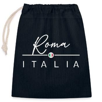Italia - Roma - Rome - Italien - Italy - Closable cotton gift bag (25x30cm) - navy - Front