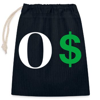 Lettre o dollar - Sac cadeau en coton avec cordon (25 x 30 cm) - bleu marine - Devant