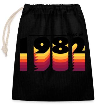 Vintage Style Intemporel De 1982 - 43ème Anniversaire - Sac cadeau en coton avec cordon (25 x 30 cm) - noir - Devant