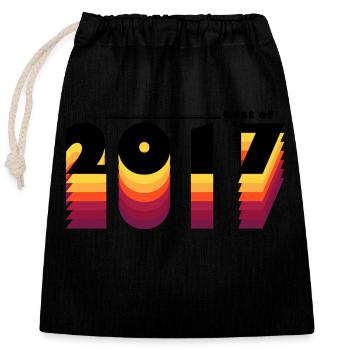 Best of 2017 - Celebrate 8 Years with Vintage 80s - Closable cotton gift bag (25x30cm) - black - Front