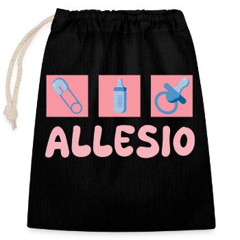 Pacifier Allesio - Closable cotton gift bag (25x30cm) - black - Front