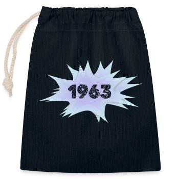 1963 - Verschließbarer Geschenkbeutel aus Baumwolle (25x30cm) - Navy - Vorne