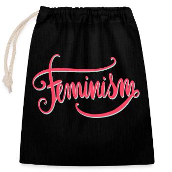 Feminismus Spruch Geschenk Vintage Emanzipation - Verschließbarer Geschenkbeutel aus Baumwolle (25x30cm) - Schwarz - Vorne