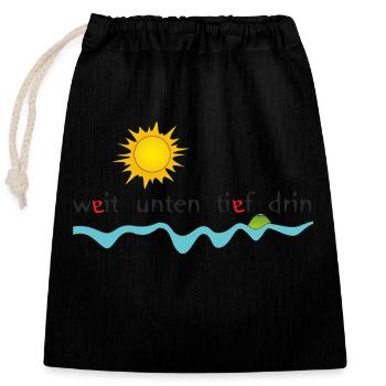 MUSCHi DIVERS 2012 Island in the Sun (front) - Verschließbarer Geschenkbeutel aus Baumwolle (25x30cm) - Schwarz - Vorne