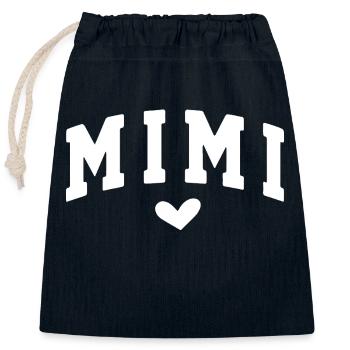 Mimi Love Heart Design for Grandmothers - Closable cotton gift bag (25x30cm) - navy - Front