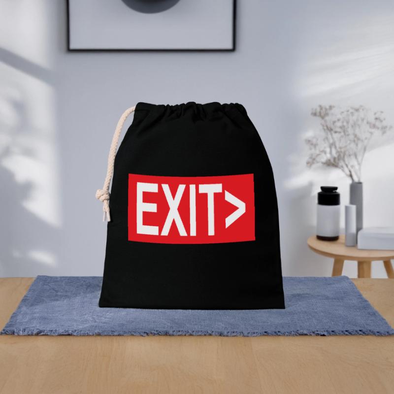 Exit / Exit / Emergency Exit Closable cotton gift bag (25x30cm)